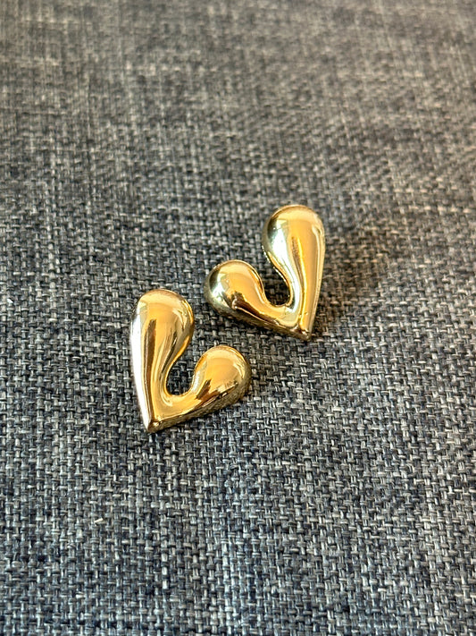The Sculptural Heart Studs