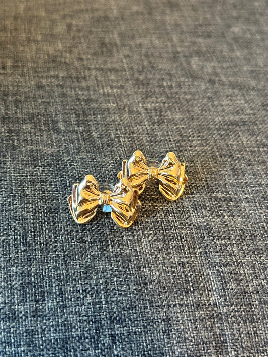The Mini Puffy Bow Studs