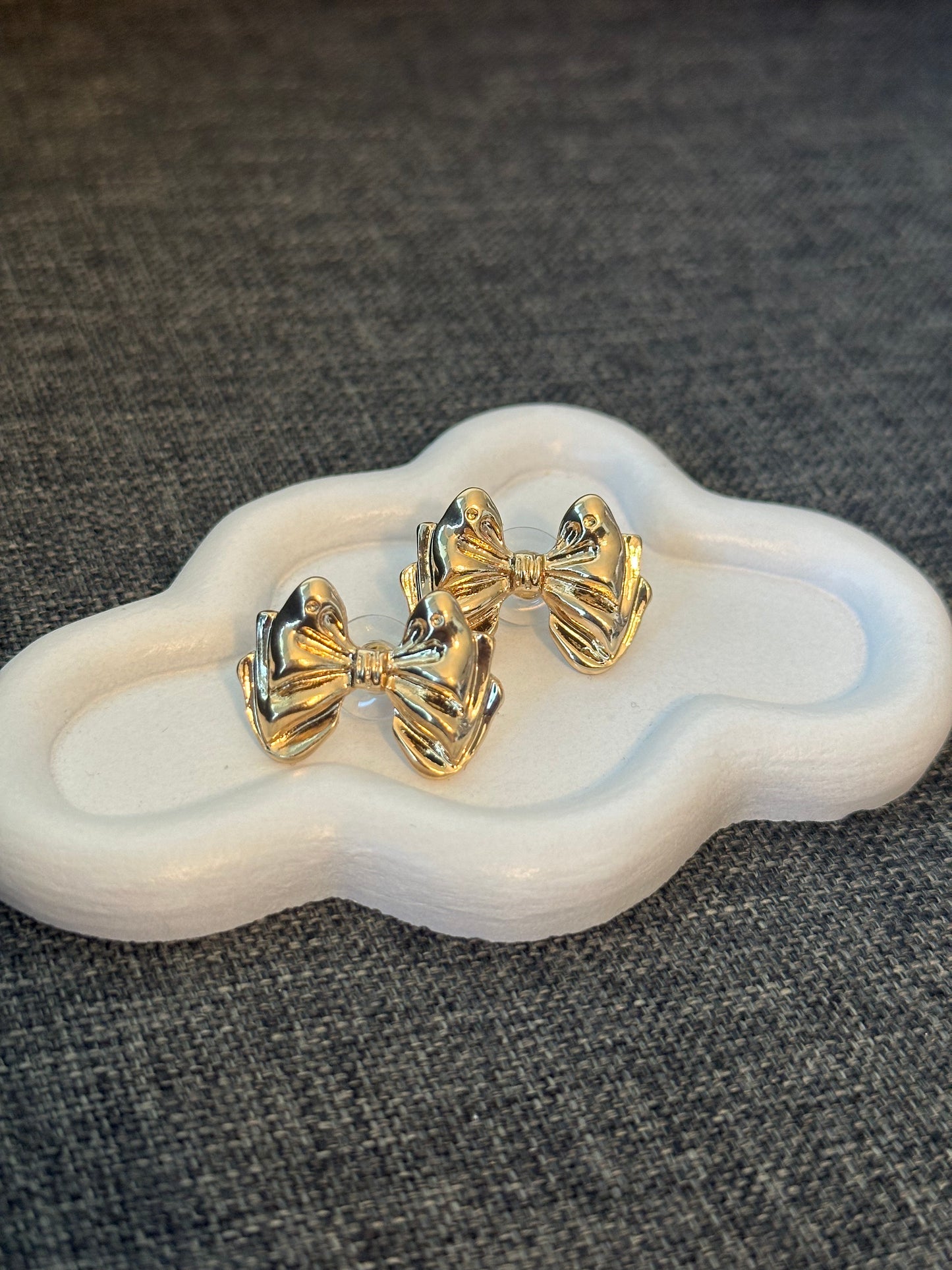 The Mini Puffy Bow Studs